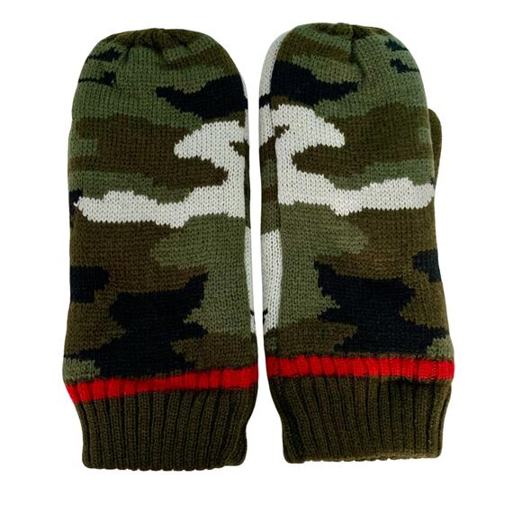 NEW Panache Green Camouflage Stripe Mittens - Picture 3 of 5